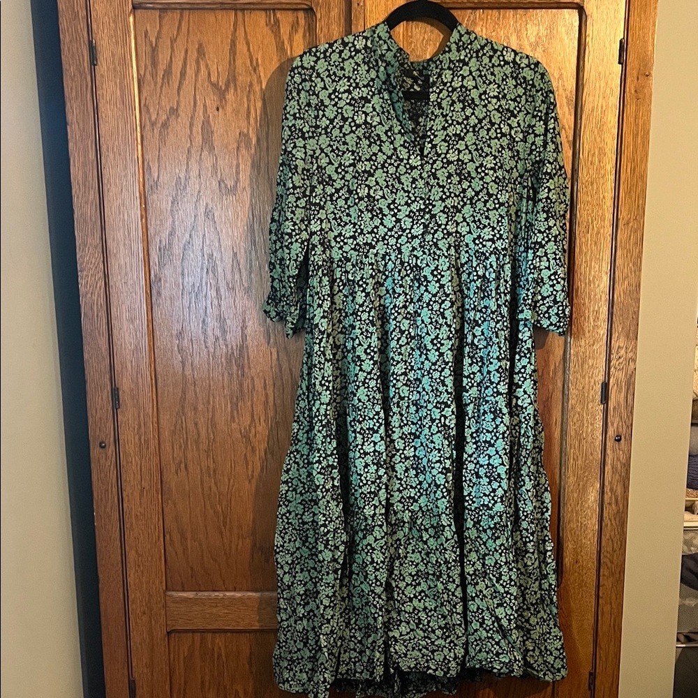 Madewell Floral Green Dress